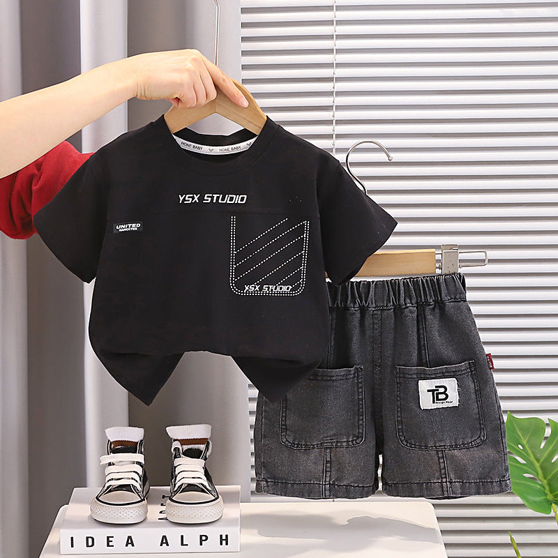 Round Neck Short Sleeved T-shirt and Shorts Set