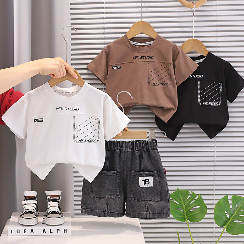 Round Neck Short Sleeved T-shirt and Shorts Set