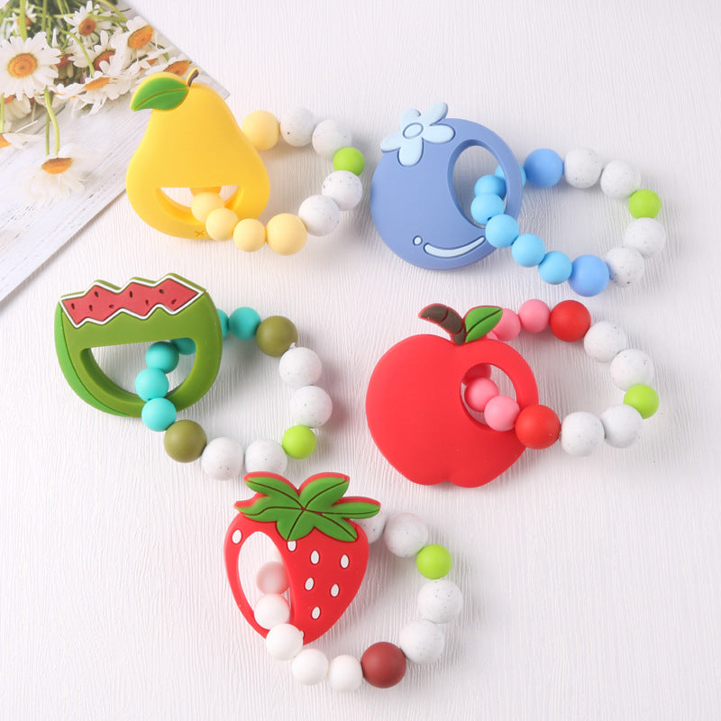 Cartoon Fruit Bracelet with Teething Comfort Toy