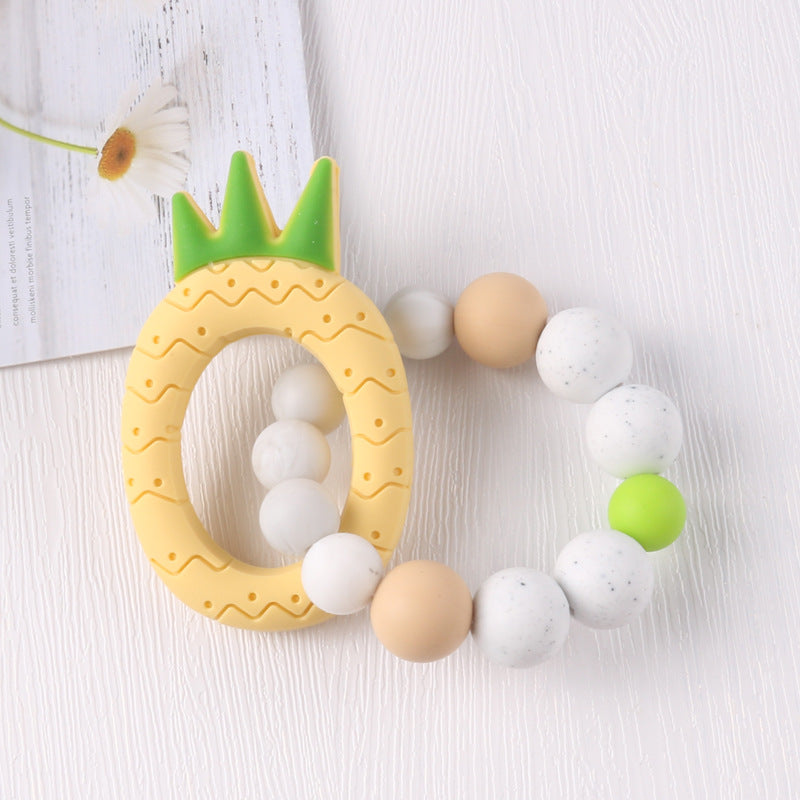 Cartoon Fruit Bracelet with Teething Comfort Toy