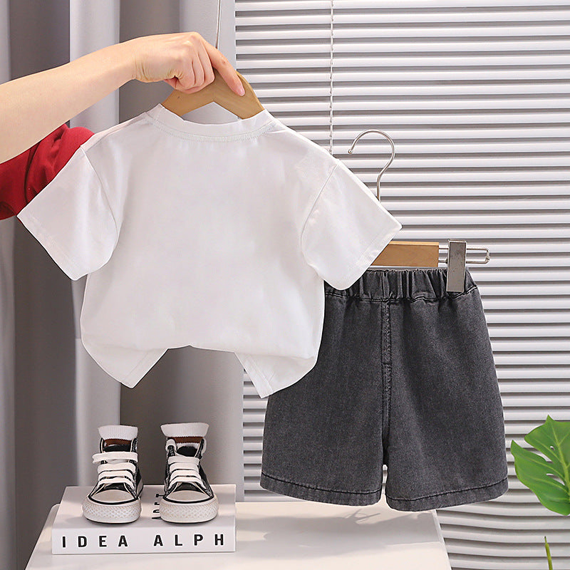 Round Neck Short Sleeved T-shirt and Shorts Set