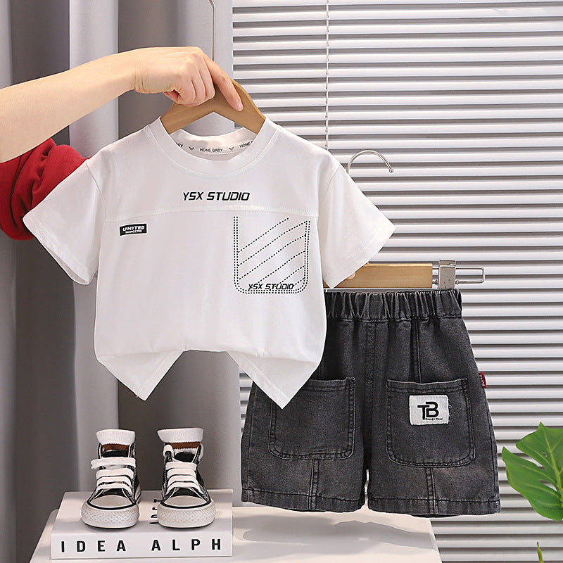 Round Neck Short Sleeved T-shirt and Shorts Set