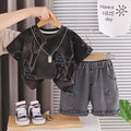 Short Sleeved Round Neck Top and Shorts Set