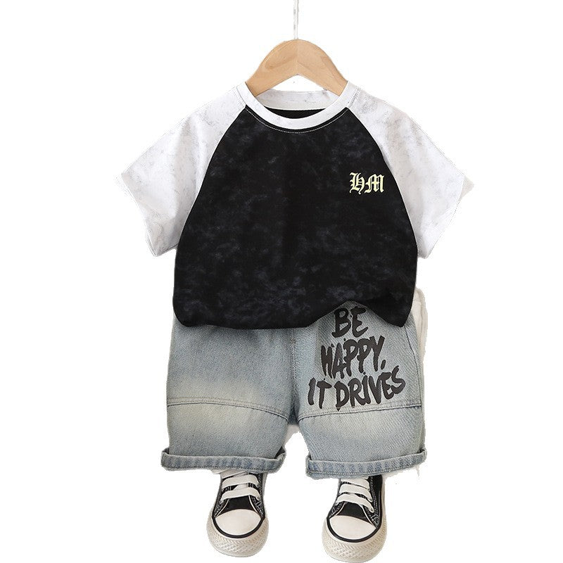 Round Neck Short Sleeved Top and Shorts Set