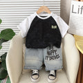Round Neck Short Sleeved Top and Shorts Set