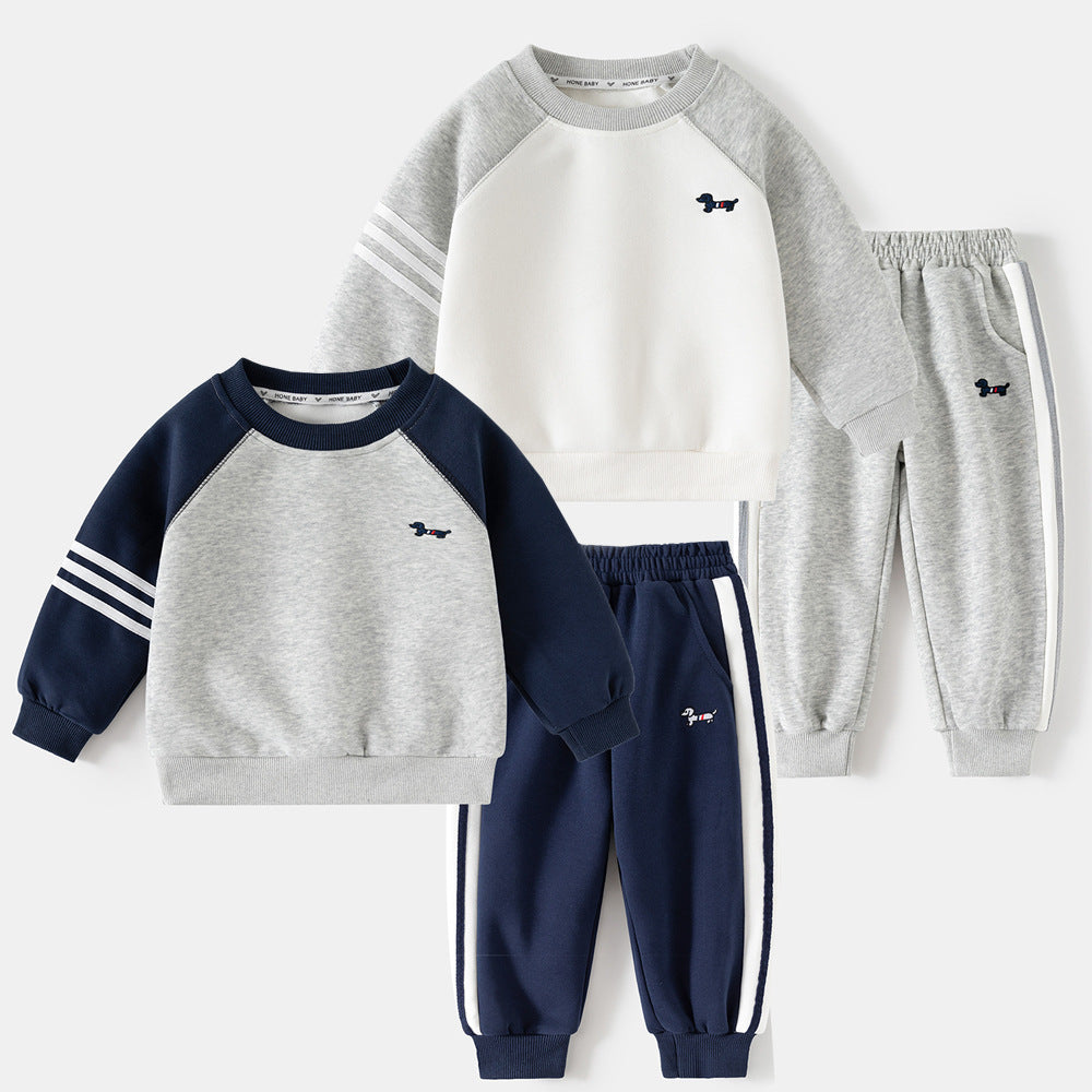 Children's Spring and Autumn Fashion Pants and Hoodie Two-Piece Set