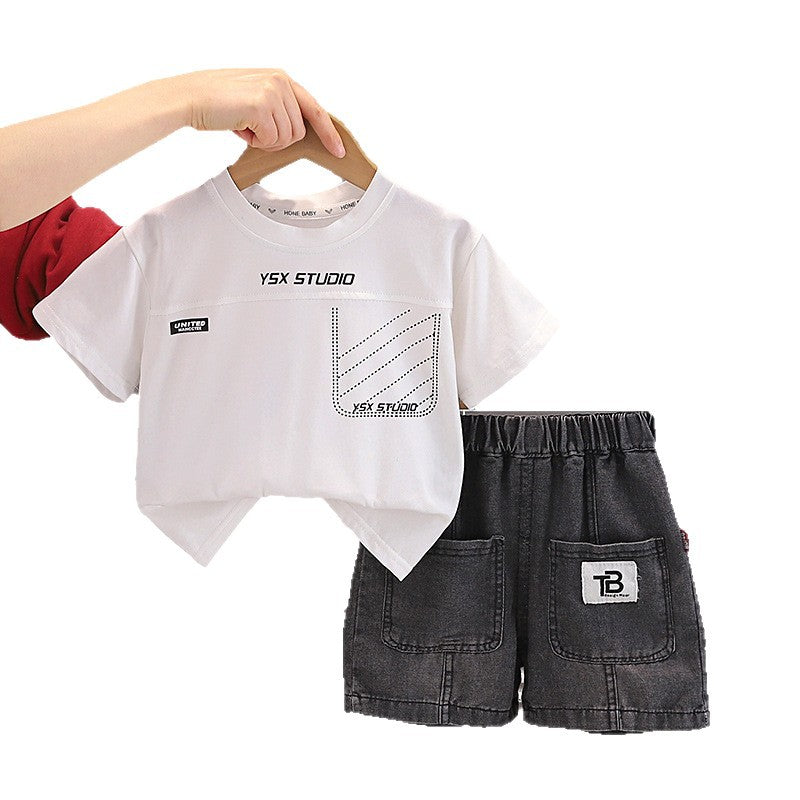 Round Neck Short Sleeved T-shirt and Shorts Set