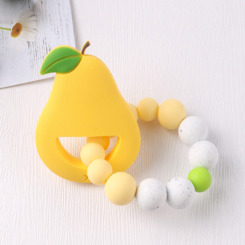 Cartoon Fruit Bracelet with Teething Comfort Toy