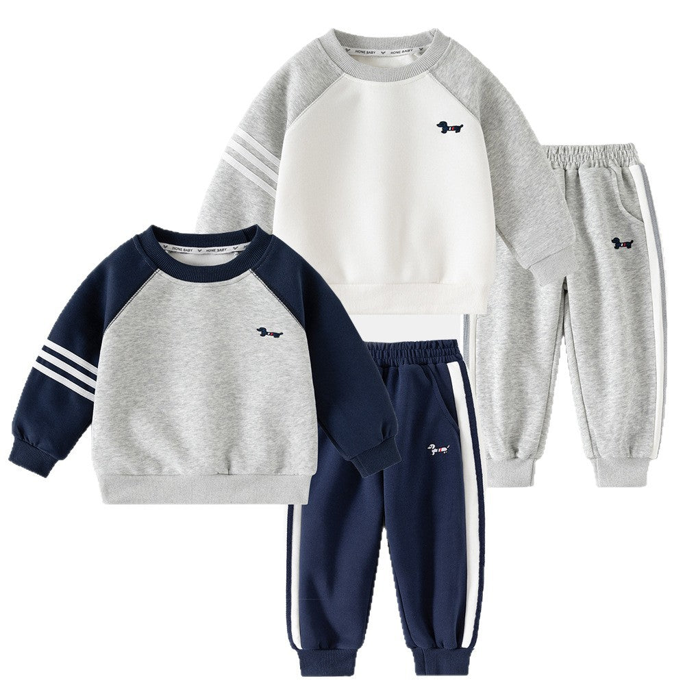 Children's Spring and Autumn Fashion Pants and Hoodie Two-Piece Set