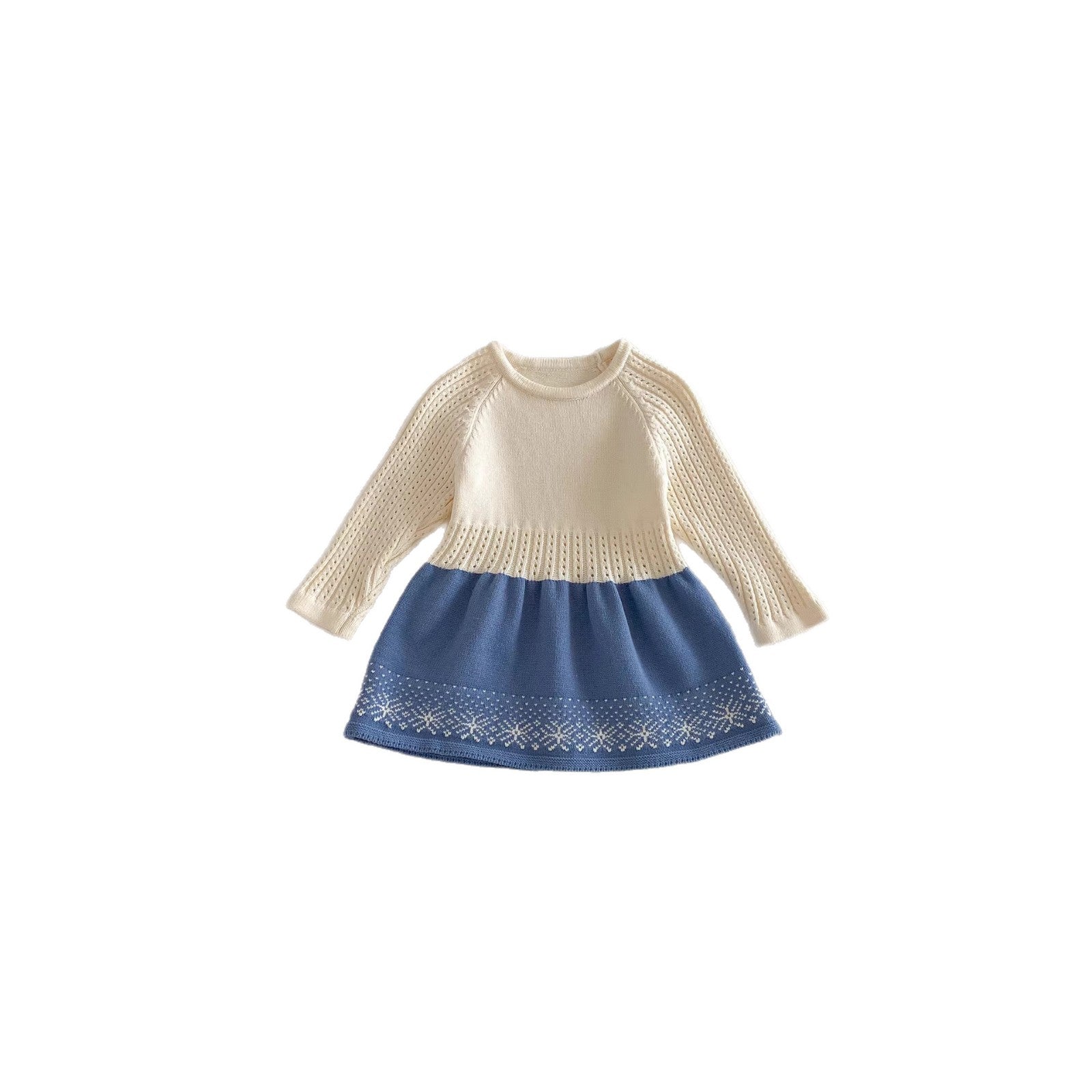 Autumn Knit Long Sleeve Dress for Baby Girls